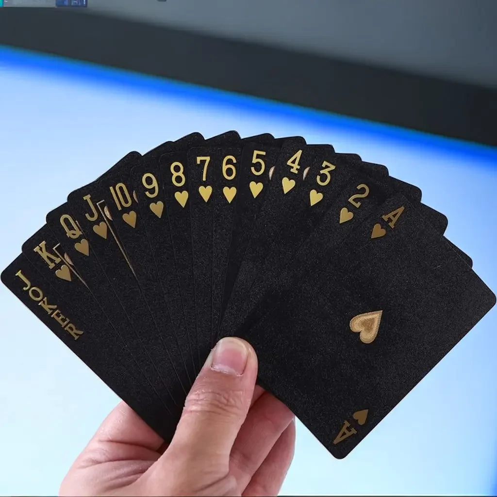 Black Rose Deck Poker Frosted Waterproof Plastic Playing Cards Texas Poker Collection Commemorative Chess Practical Party Gift Oasis Select