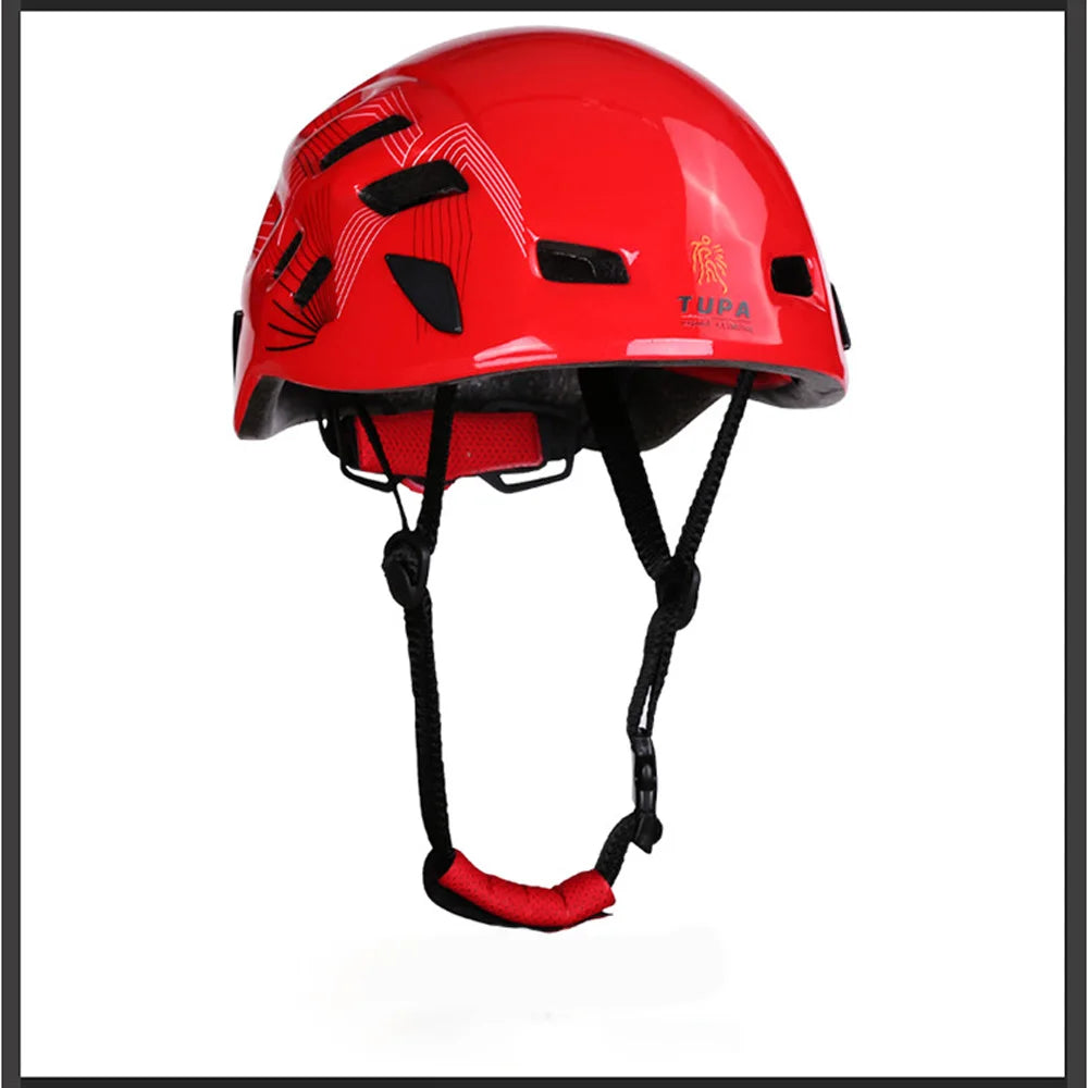 Xinda Rock Climbing Downhill Helmet Ultralight Safety Head Protection Hard Hat Mountain Rescue Equipment Oasis Select Red 54-62cm