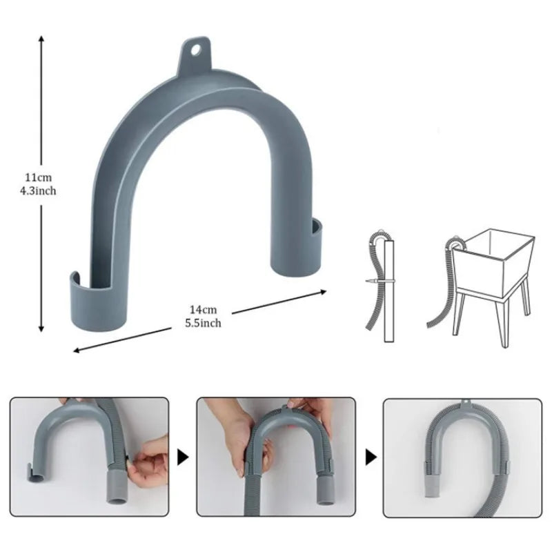 1PCS U-Shape Drain Hose Guide Assembly Fits All Drain Hose Washing Machine Universal Discharge Hose Clip Hose Holder Bracket Oasis Select