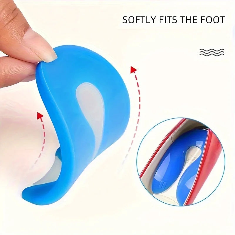 1Pairs U-shaped bone spurs heel pad silicone soft shock-absorbing heel insole relieves heel inflammation heel pad Oasis Select