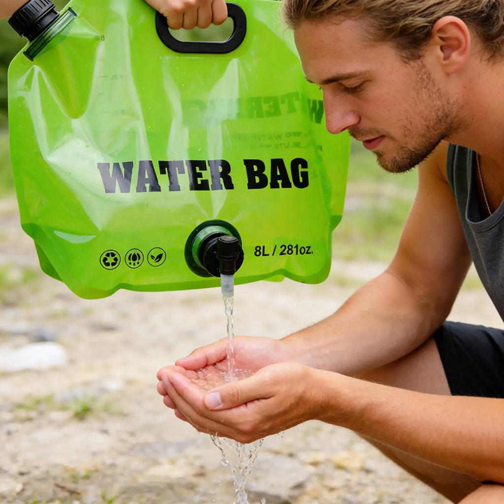 Camping Water Container 8L Portable Reusable Pouch Food Grade Water Storage Containers for Outdoor Hiking Backpacking Fishing Oasis Select