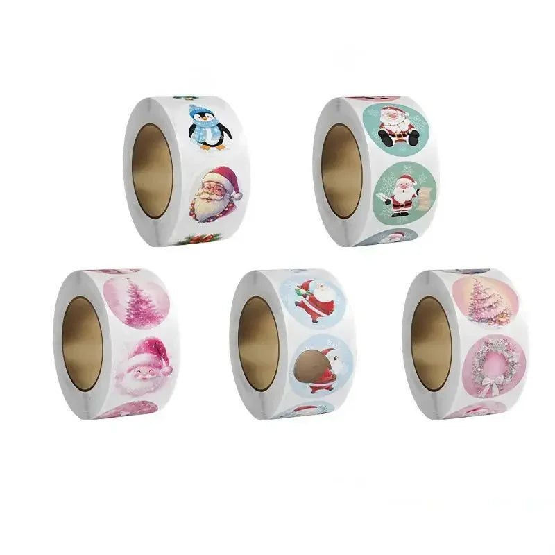 500pcs Merry Christmas Gift Stickers Santa Round Seal Labels Sticker For Gift Baking Package Envelope Stationery Decor Oasis Select