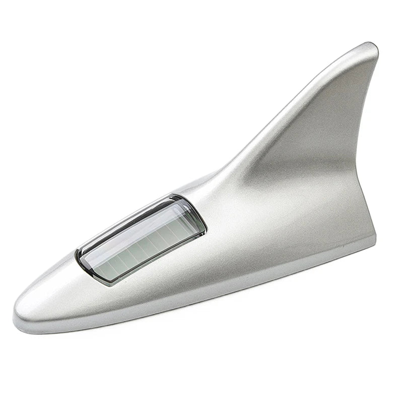 Universal Car Shark Fin Antenna Roof Tail Modification Light with Solar LED Light Car Antenna Driving Safety Warning Light Oasis Select SV