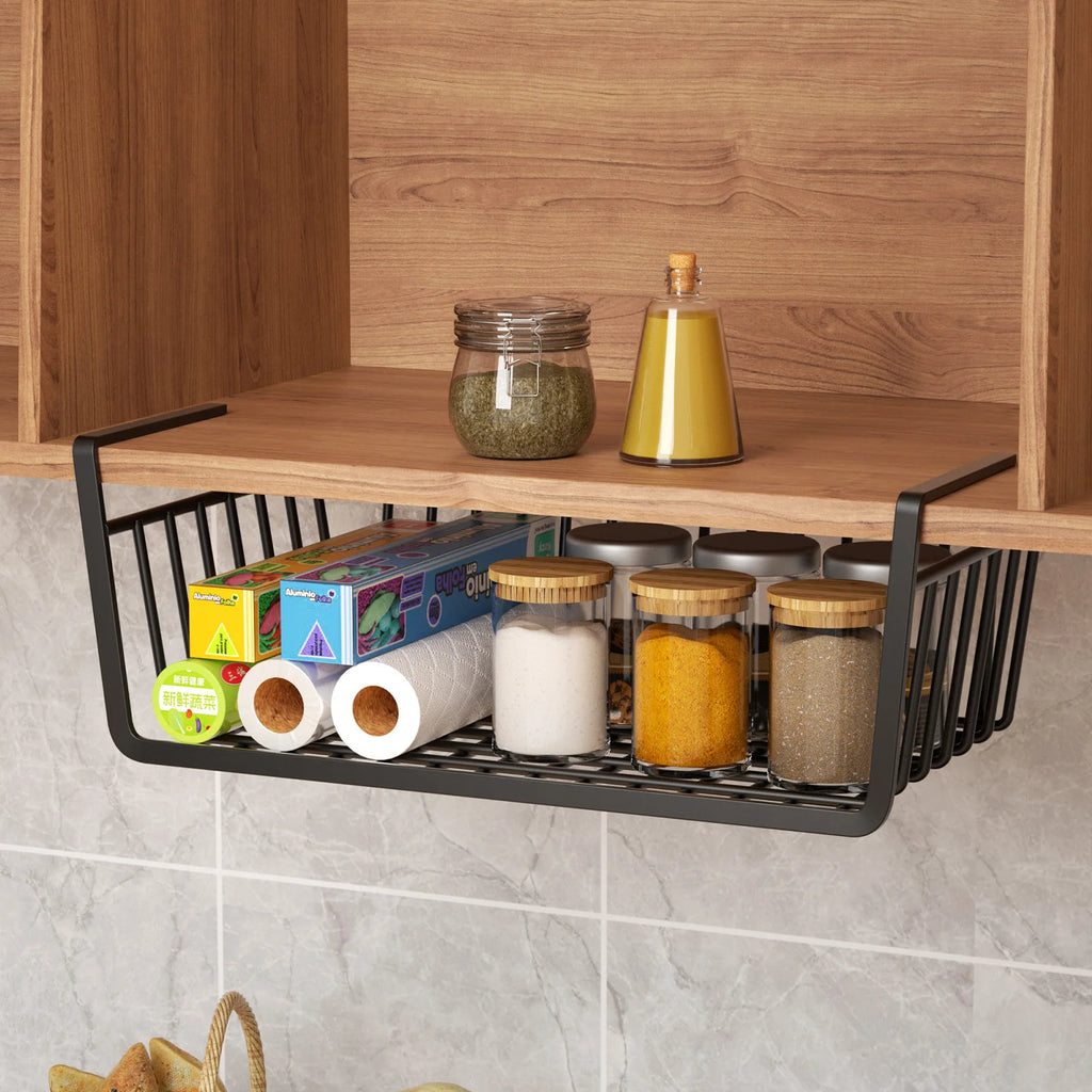 Dormitory Storage Artifact Multifunctional Hanging Seasoning Hanging Basket Layered in Cabinet Hanging Cabinet Lower Hanger Oasis Select