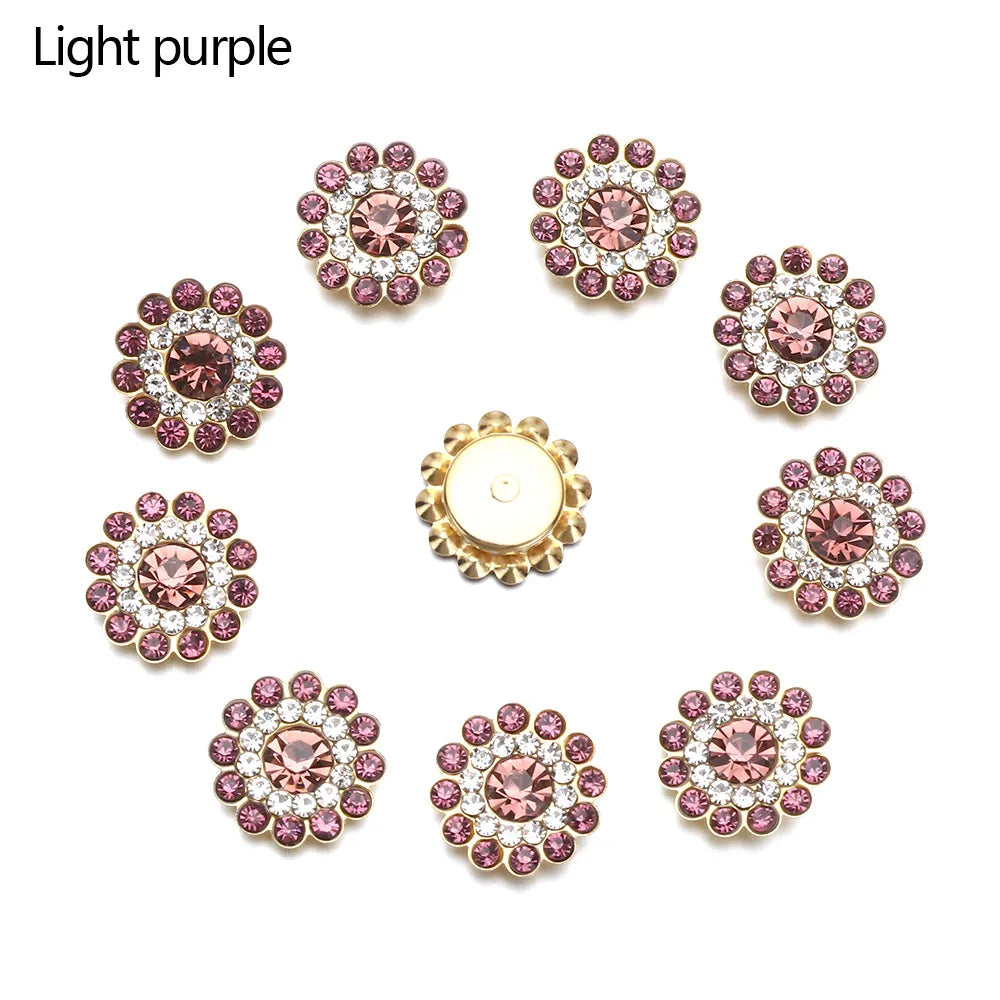 Vintage Buttons Clothing Flatback Plating Pearl Buckle Rhinestone