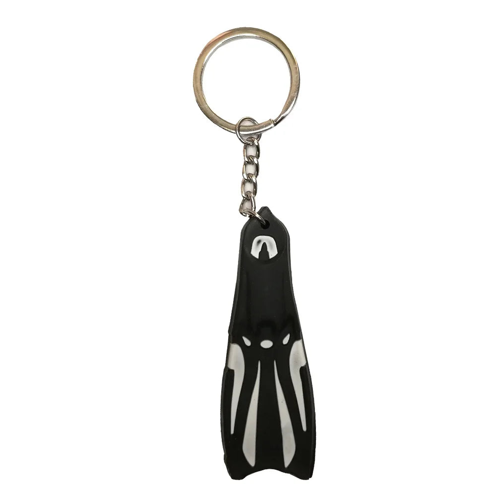 Mini Scuba Diving Fin Key Chain KeyChain Flipper Keyring Diver Diving Gift Oasis Select Black White