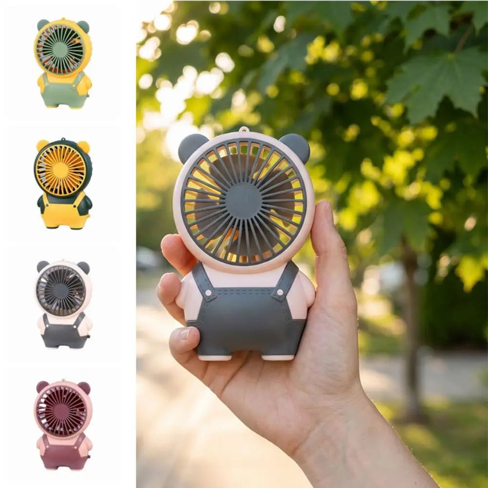 Bear Shape Desktop Mini Fan USB Rechargeable Portable Children's Handheld Fan Lightweight Quiet Operation Small Electric Fan Oasis Select
