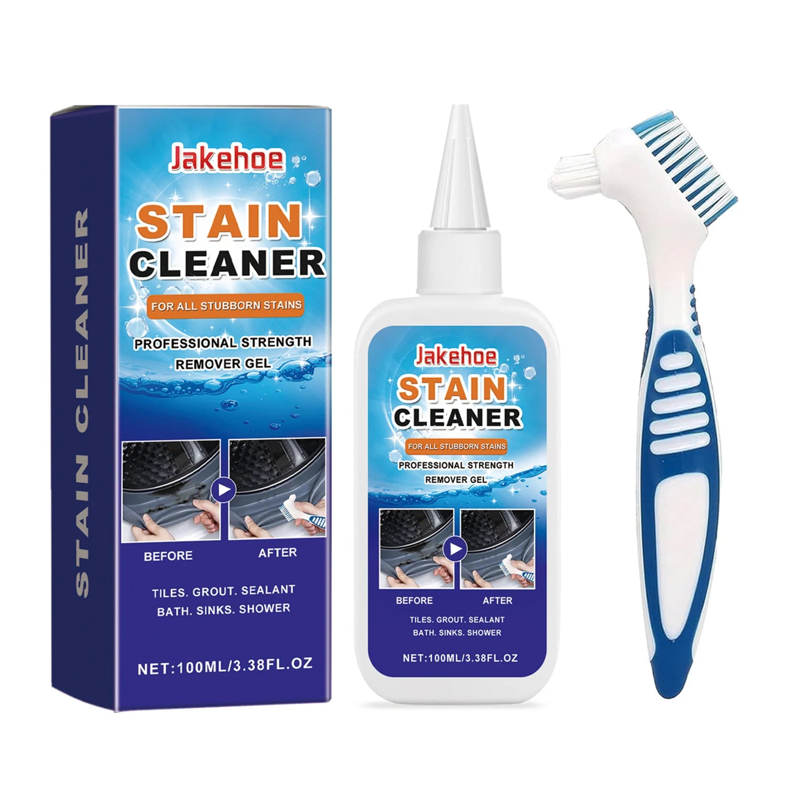 Grout Cleaner Gel for Tiles, Bathroom & Kitchen With Brush