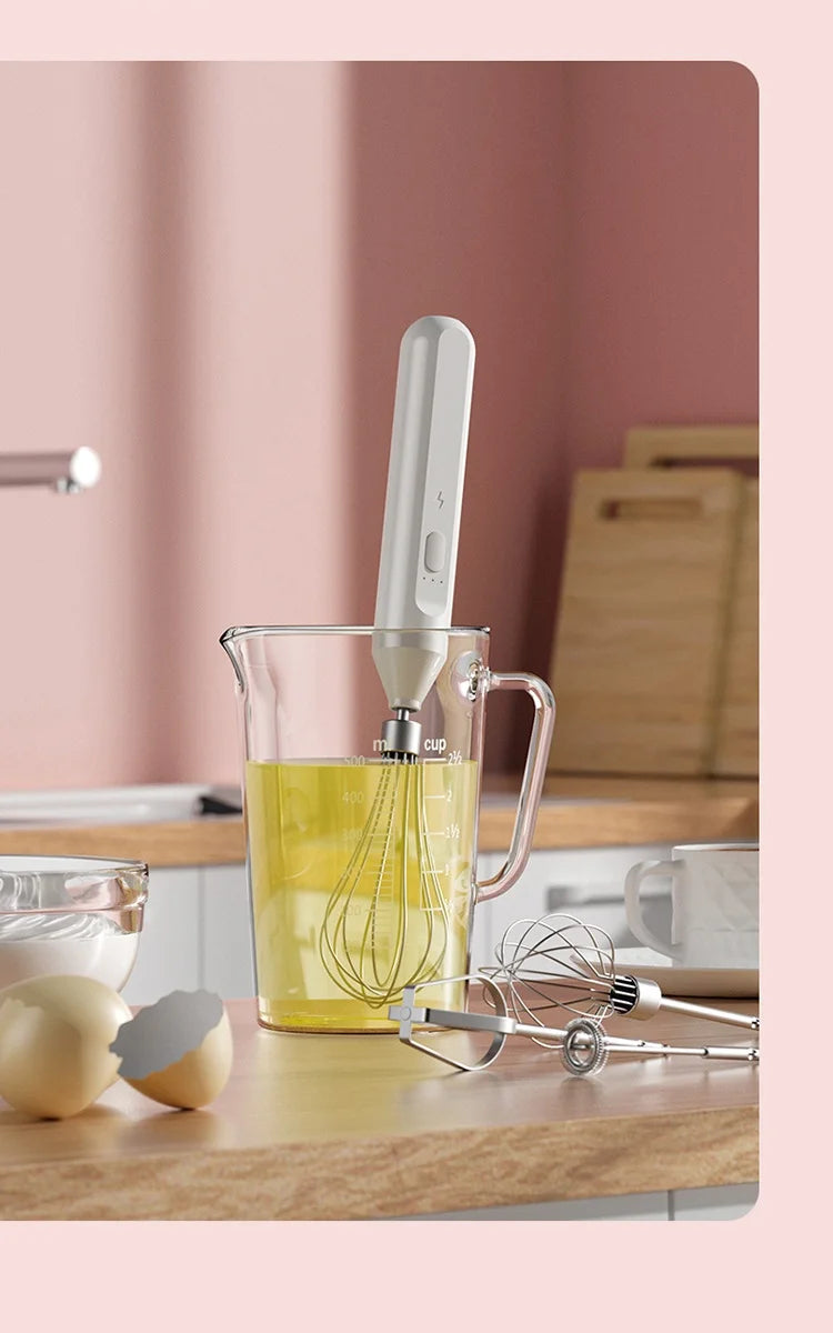 Electric Handheld Milk Frother & Egg Beater – USB Rechargeable