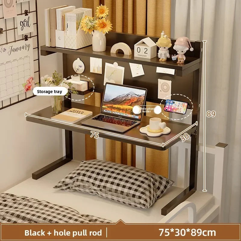Household GoodsComputer Desk Dormitory Bed Table Folding Desk Upper And Lower Bunk Can Store Fixed E-sports Table Oasis Select 75 black B