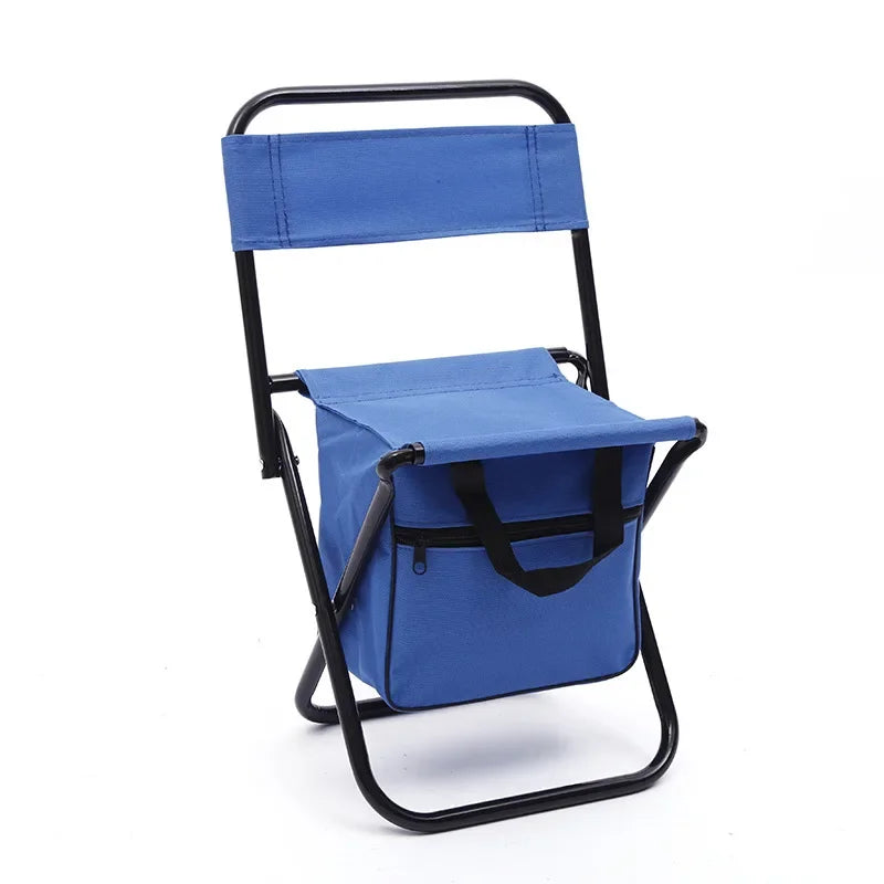 Fishing Stool Detachable Portable Folding Chair Beach Camping Chair with Cooler Bag Backrest Lightweight Outdoor Folding Chair Oasis Select Blue