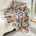 Bohemian Ethnic Tassel Knitted Throw Blanket Nordic Lightweight Summer Air Conditioner Sofa Bed Cover Homestay Decor Oasis Select A 80 x 100CM