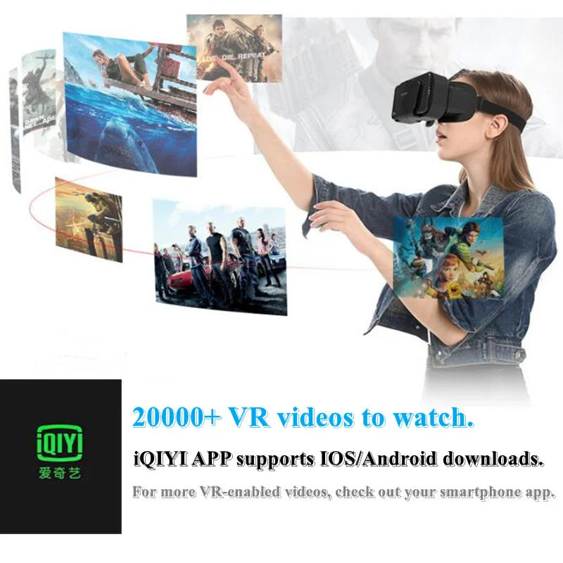 Shinecon 3D VR Headset Glasses for iPhone & Android | 120° FOV