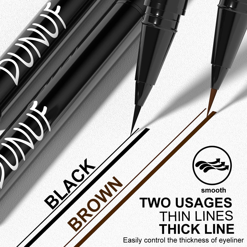 DUNUF 2 Colors Long-lasting liquid Eyebrow pencil Ultra-fine anti-stain, waterproof and perspiration-proof quick drying Eyeliner Oasis Select