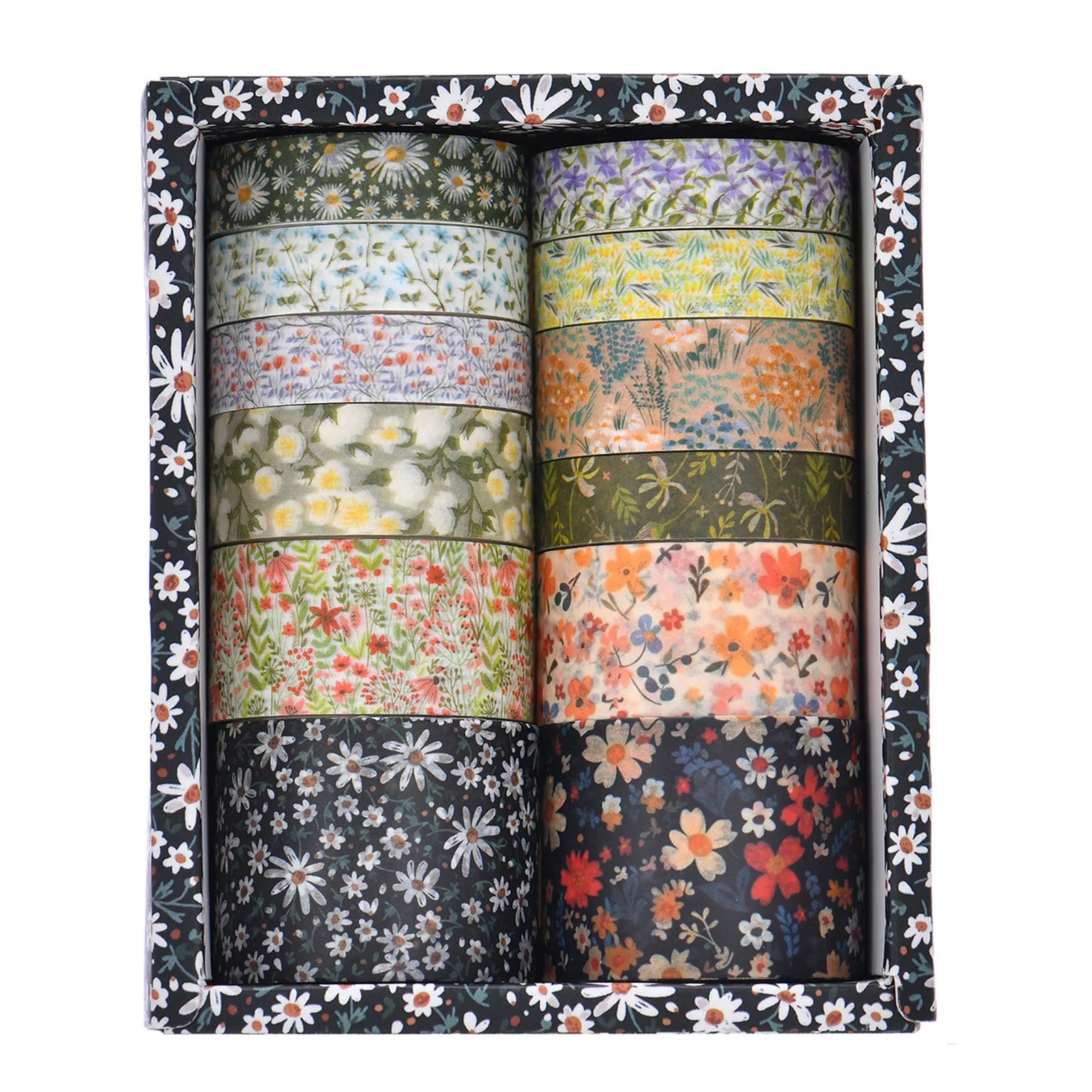 12-Roll Floral Washi Tape Set – Vintage Plant DIY Craft Tapes