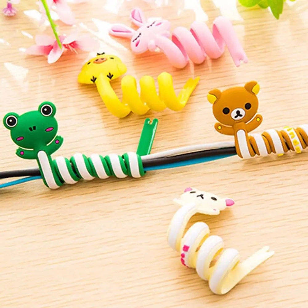 PVC Cartoon Cute Earphone Headphone Phone Line Cable Clip Wire Holder Cable Organizer Cable Winder Cable Clamp Wire Winder Oasis Select