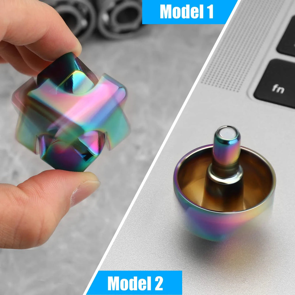 Metal Cube Spinner Fidget Toy Fingertips 3D Puzzle Gyro Gear Sensory Anti Stress Relief Educational Games for Kids Adults Oasis Select