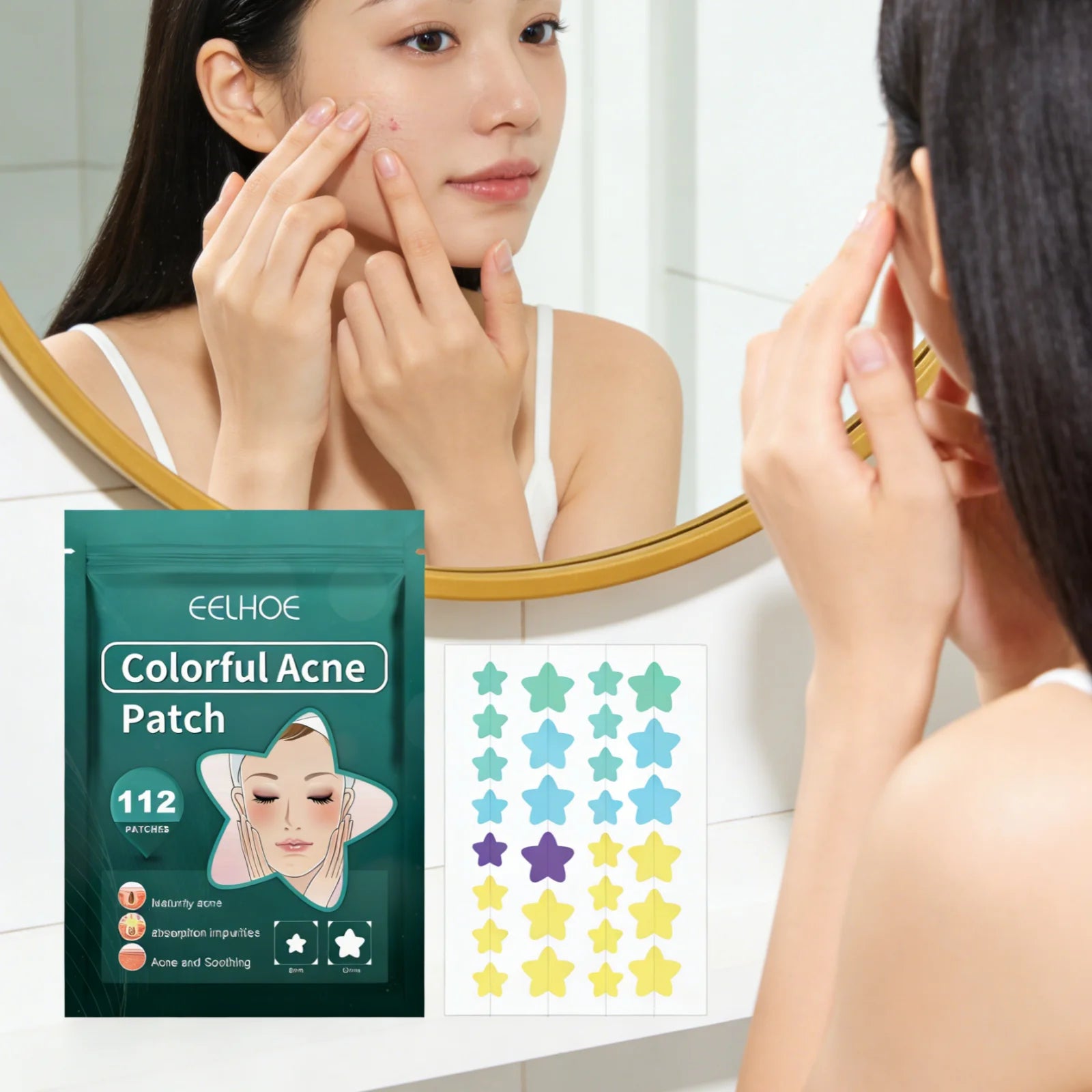 EELHOE Star Acne Patches – 112 Tea Tree Pimple Patches Acne Pimple Patches Oasis Select