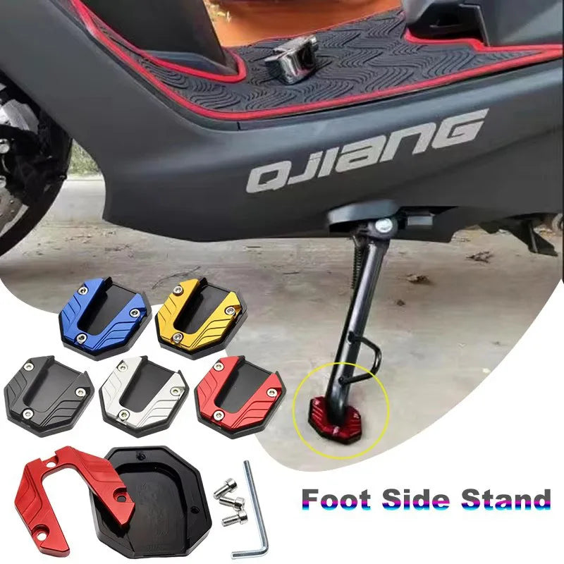 1/2/4pcs Universal Bicycle Foot Extension Kickstand Accessories Motorcycle Side Stand Cover Aluminum Alloy Motorcycle Stands Pad Oasis Select
