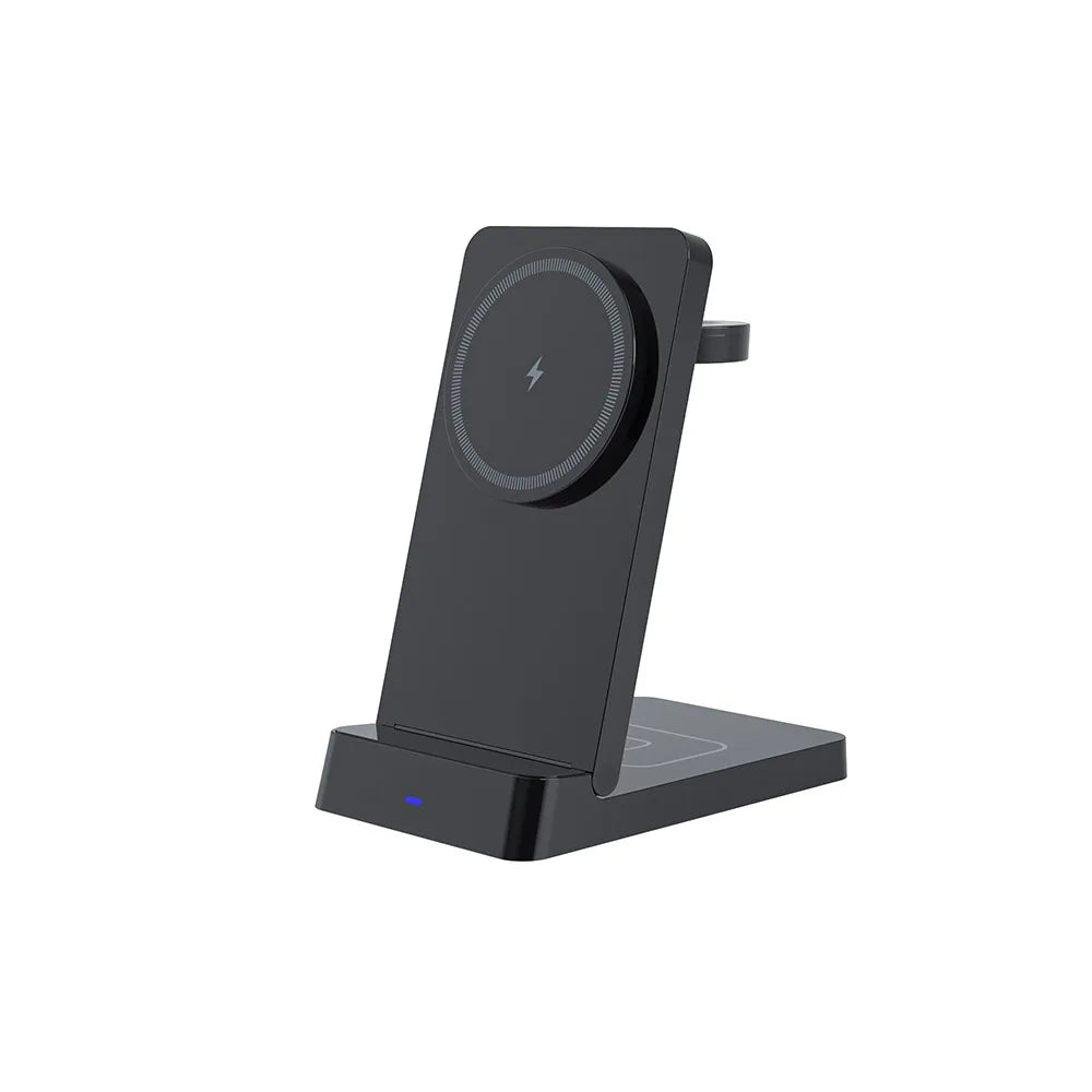 15W Wireless Charger Foldable Charger Station For iPhone 16-12 Pro Max & Samsung S24/S23 & Xiaomi Desktop Stand Oasis Select Without Cables Black