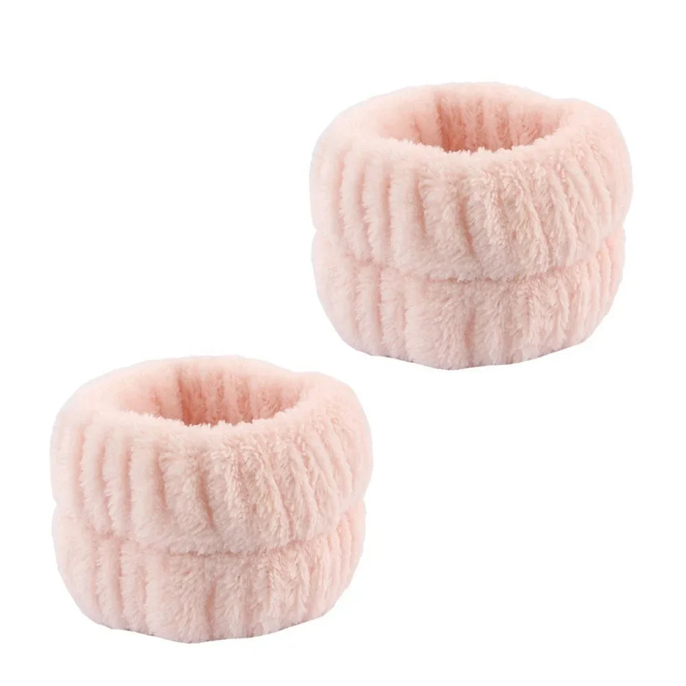 Cute Plush Wristband Hair Tie Makeup Mask Moisture Proof Sleeve Cover Hair Ring Headphone Women Oasis Select
