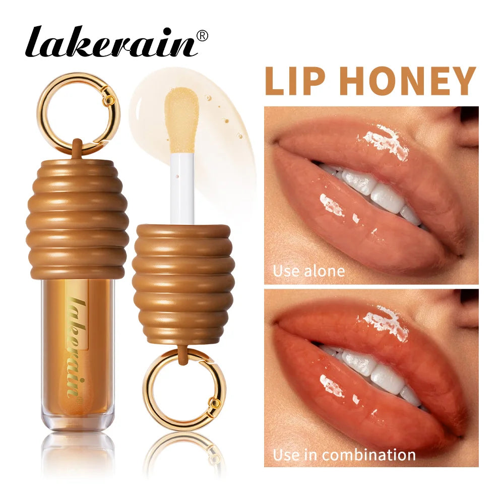 Lakerain Hydrating Lip Gloss Plumper Smooth Lip Lines Long Lasting Moisturizing Nourishing Lip Honey Oil Non Sticky Cosmetics Oasis Select