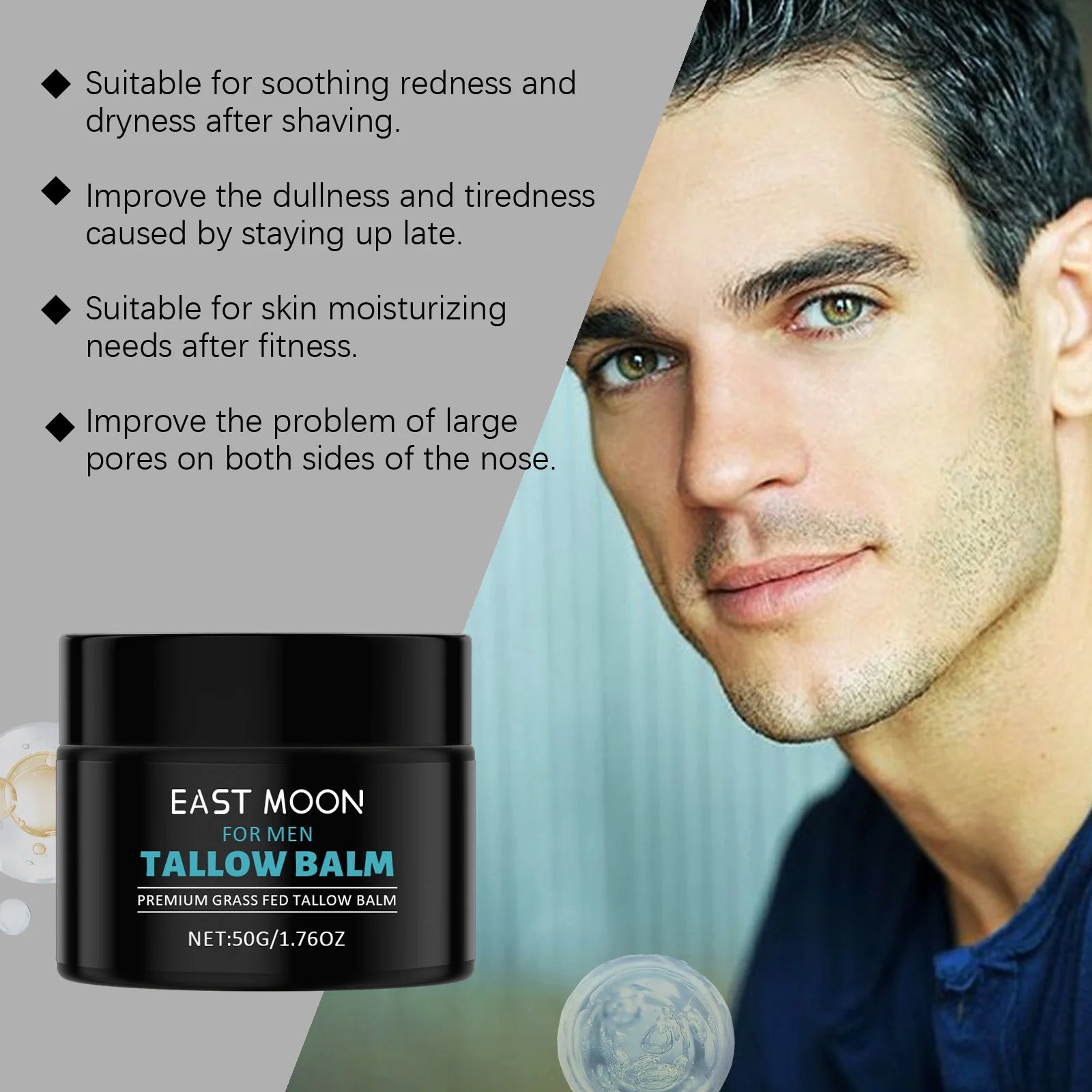Men's Tallow Balm Firming Fade Fine Lines Anti Wrinkle Moisturizing Non-Greasy Brighten Skin Facial Care Skin Face Cream Oasis Select