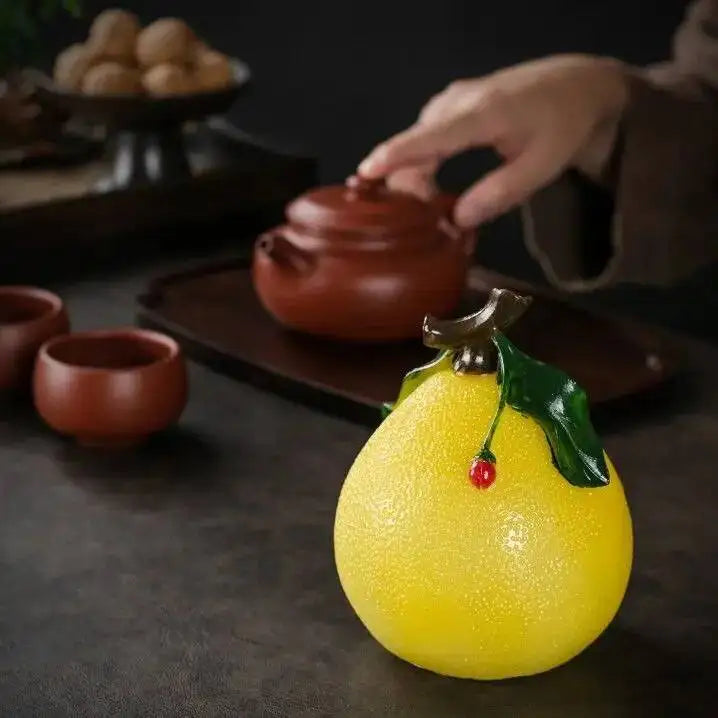 Tiktok Net Red Color Tea Pet Individuality Creativity Grapefruit Temptation Tea Ceremony Tea Tray Can Support Household Tea Room Oasis Select
