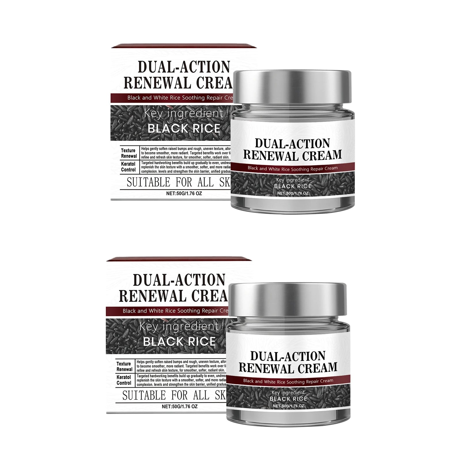 Black Rice Scrub Gel – Exfoliating Brightening Body Cream 50g Body Scrub Cream Oasis Select 2pcs X 50g