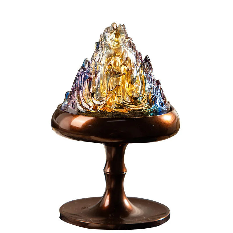 Liuli Boshan Furnace Pure Copper Incense Seal Stove Household Agarwood Incense Plate Incense Stove Tea Ceremony Incense Stove Oasis Select