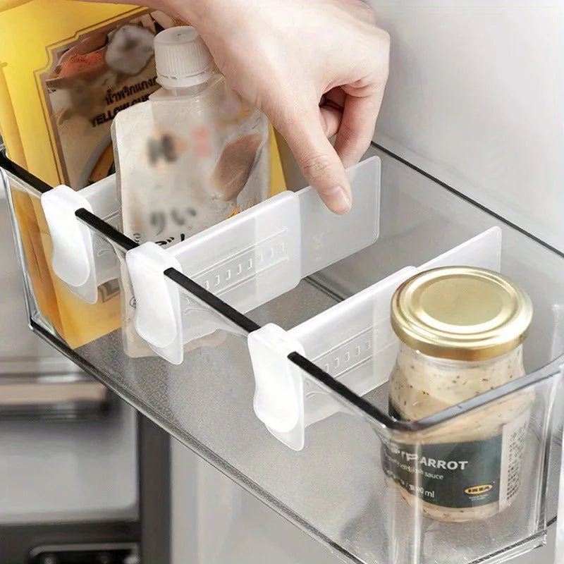 4 Pack Fridge Organizer Dividers Clear Plastic Adjustable Refrigerator Shelf Separators Kitchen Storage Holders Container 2 Oasis Select