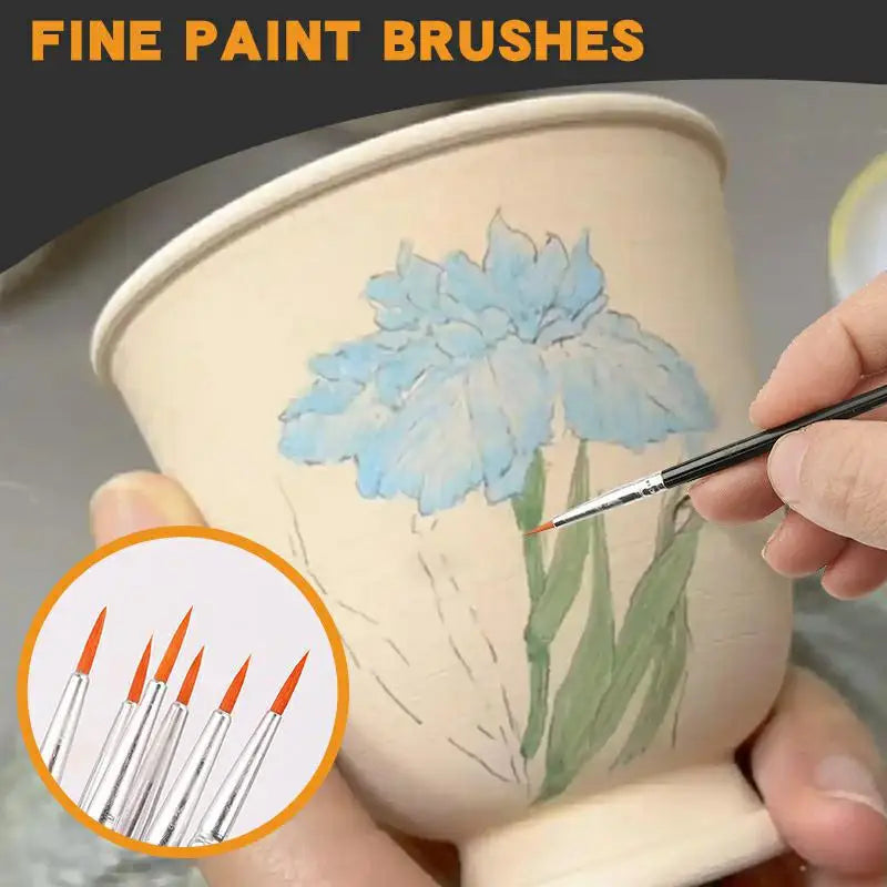 1set Nylon Hair Paint Brushes Set for Acrylic Watercolor Gouache Oil Digital Painting Detail Liner Brush for Canvas Plaster Doll Oasis Select
