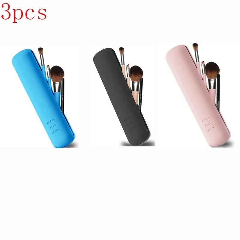 5/3/1Pcs Silicone Makeup Brush Storage Bag Waterproof Makeup Brush Travel Holder Magnetic Portable Cosmetic Bag Multipurpose Oasis Select 3pcs mix 5