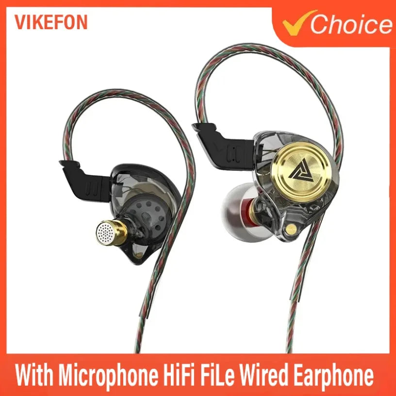 QKZ CK5 FiLe Wired Earphone Professional Gaming And Sports Noise Cancelling Headphones with Microphone HiFi Music Earphone Oasis Select