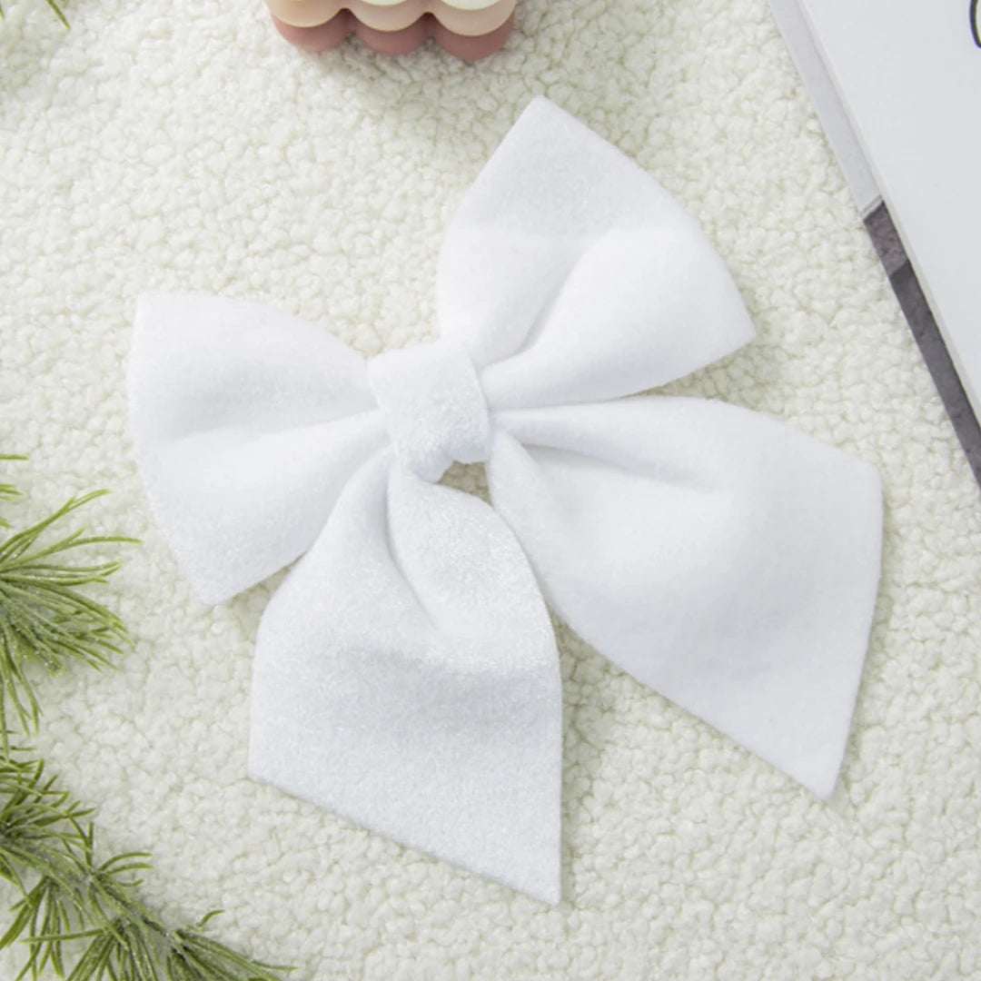 Velvet Christmas Bow Ornament – Pink, Green & White | Tree Decor