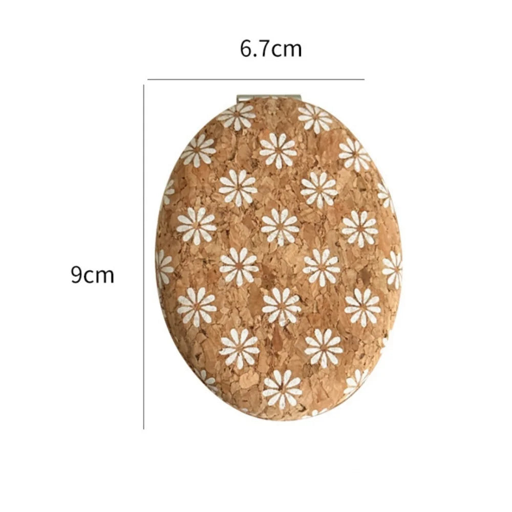 Cork Double-Sided Magnifying Compact Vanity Mirror | Foldable