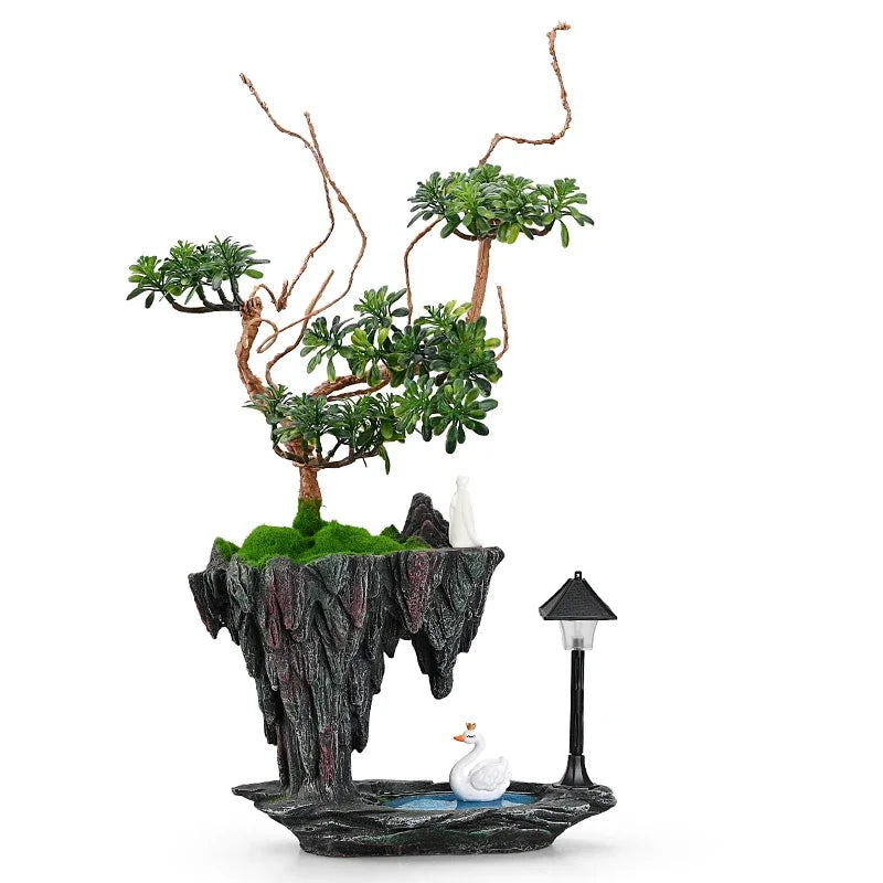 Sky City Simulation Green Plant Welcome Pine Bonsai Decoration Living Room Wine Cabinet Decoration Zen Desk Decoration Oasis Select
