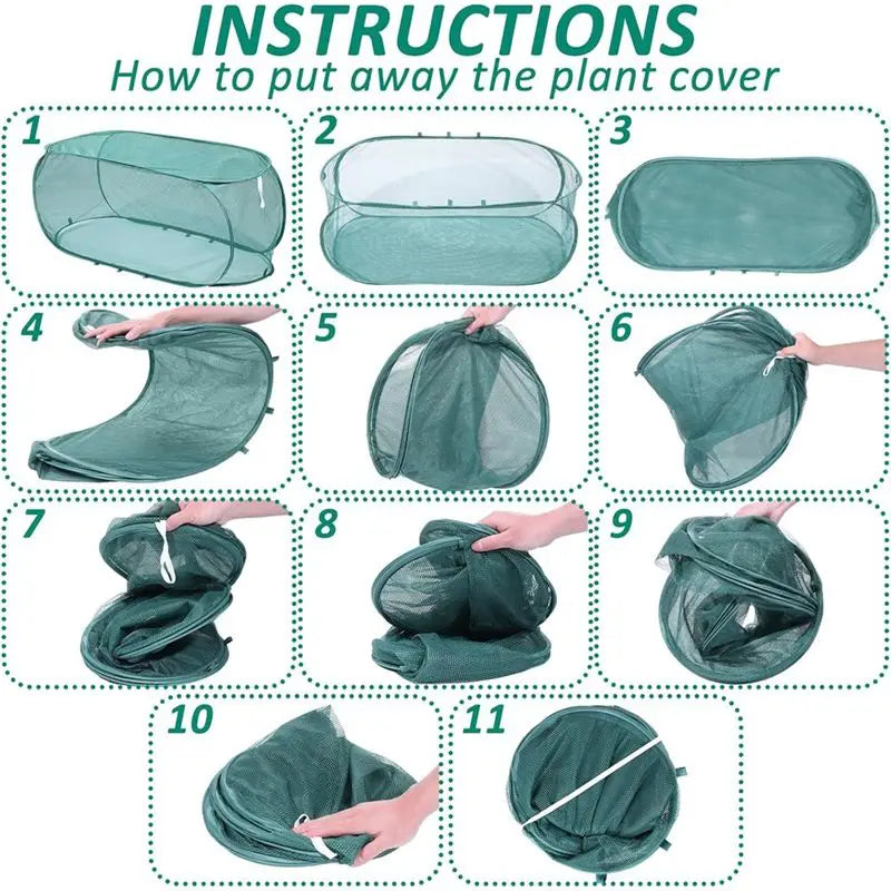 LIKE WISH Garden For Plants Cover 3Pcs 99* 40* 45Cm With 24 Ground Nails,Mesh Netting Covers Net Cage Guard Protector For Plant Oasis Select