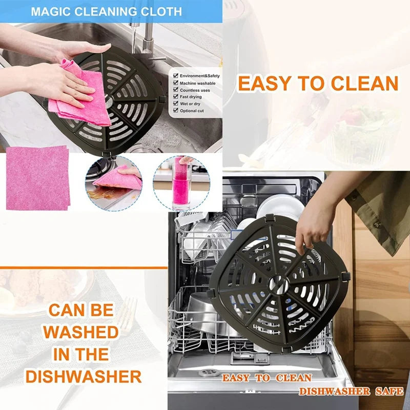Air Fryer Grill Crisper Tray For Dash 2.6QT Tasti-Crisp Digital Air Fryer With Air Fryer Rubber Feet Oasis Select