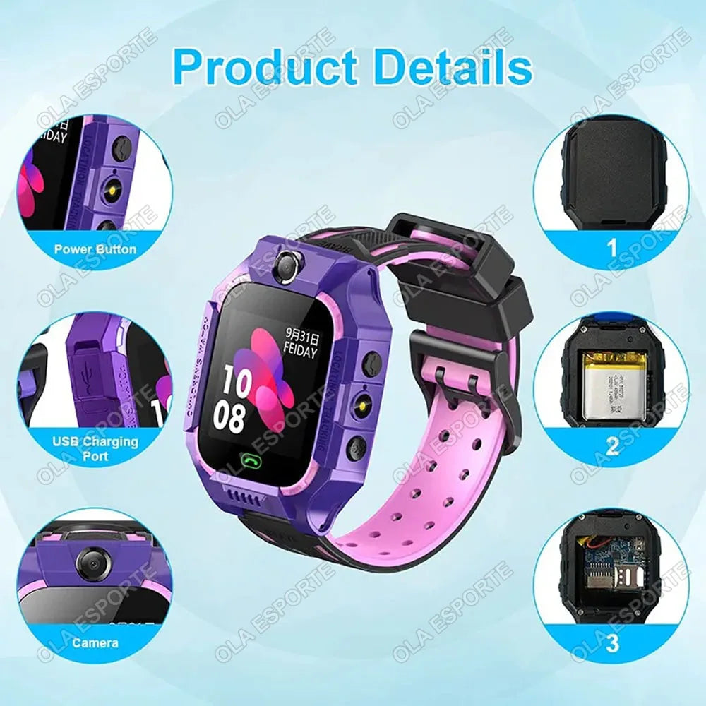 Kids GPS Smartwatch 2G SIM SOS Call IP67 Waterproof | Ages 3–12