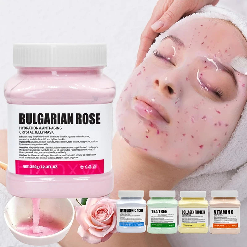 Jelly Face Mask Powder Hyaluronic Acid Vitamin C Rose Collagen Diy Plant Masks Powder Moisturizing Nourishing Mask ﻿ Oasis Select