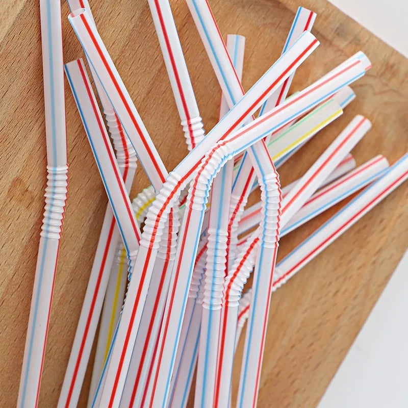 Colorful Disposable Plastic Curved Drinking Straws Reusable Straw 21cm Wedding Party Bar Drink Accessories Birthday 1000/1500PCS Oasis Select