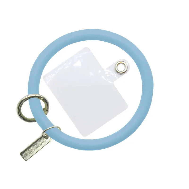 1/2pc Universal Hanging Ring fore Mobile Phone Soft Silicone Lanyard Strap Anti-Lost Bracelet for iPhone Xiaomi Samsung Keychain Oasis Select light blue