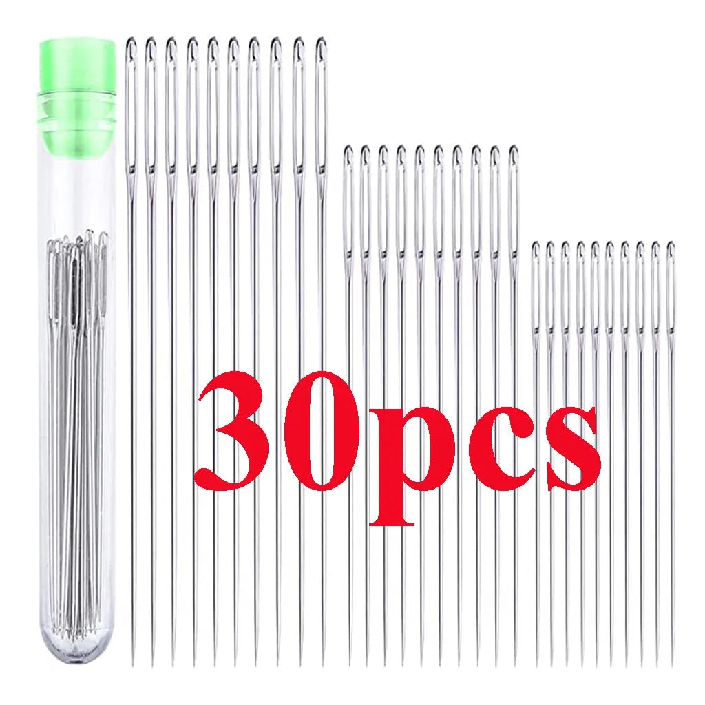 30PCS 5 Sizes Big Eye Sewing Machine Universal Stitching Supplies And Accessories Regular Useful Stitchcraft Needles Булавки Иго Oasis Select