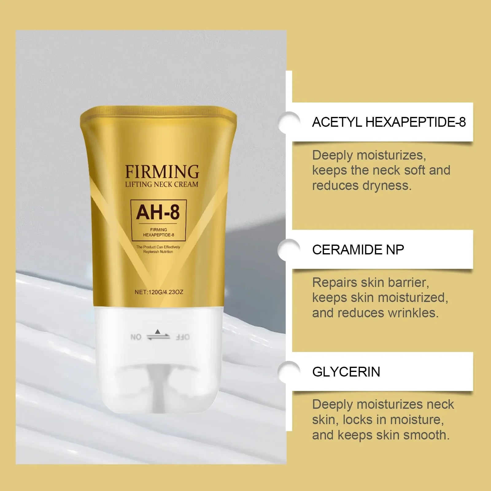 LAIKOU AH-8 Neck Firming Roller Cream – Lift & Tighten 120g