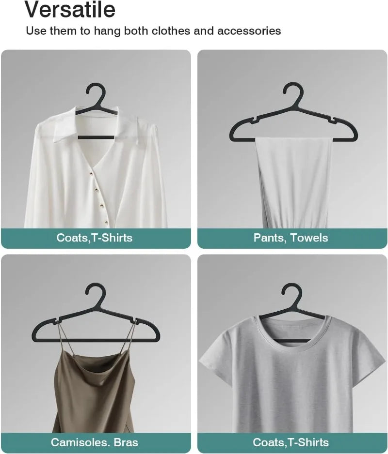 20pcs Clothes Hangers Non Slip, Heavy Duty Plastic Coat Hangers Space Saving, Strong Hangers for Hanging Dry Wet Clothes Rack Oasis Select