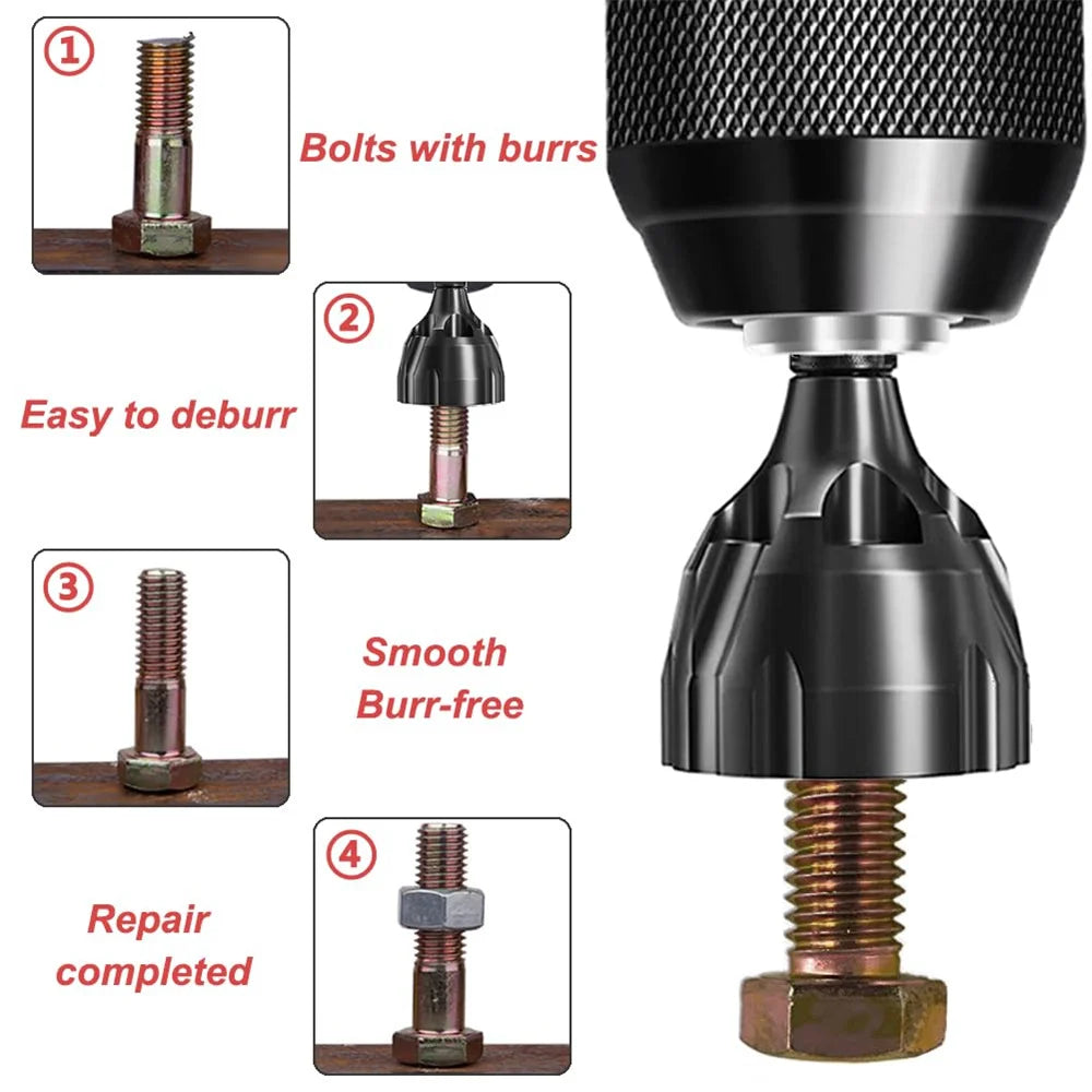 JUSTINLAU Deburring Tungsten Steel Chamfer Thread Trimmer Alloy Remove Burr Screw Rod Bolt Deburring Tool Oasis Select