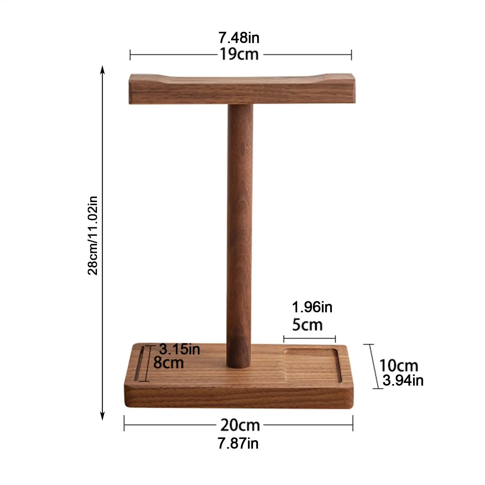Wooden Headphone Stand Walnut Headphone Rack Rustic Desktop Headphone Hanger Universal Headphone Holder for Most Music Game Oasis Select