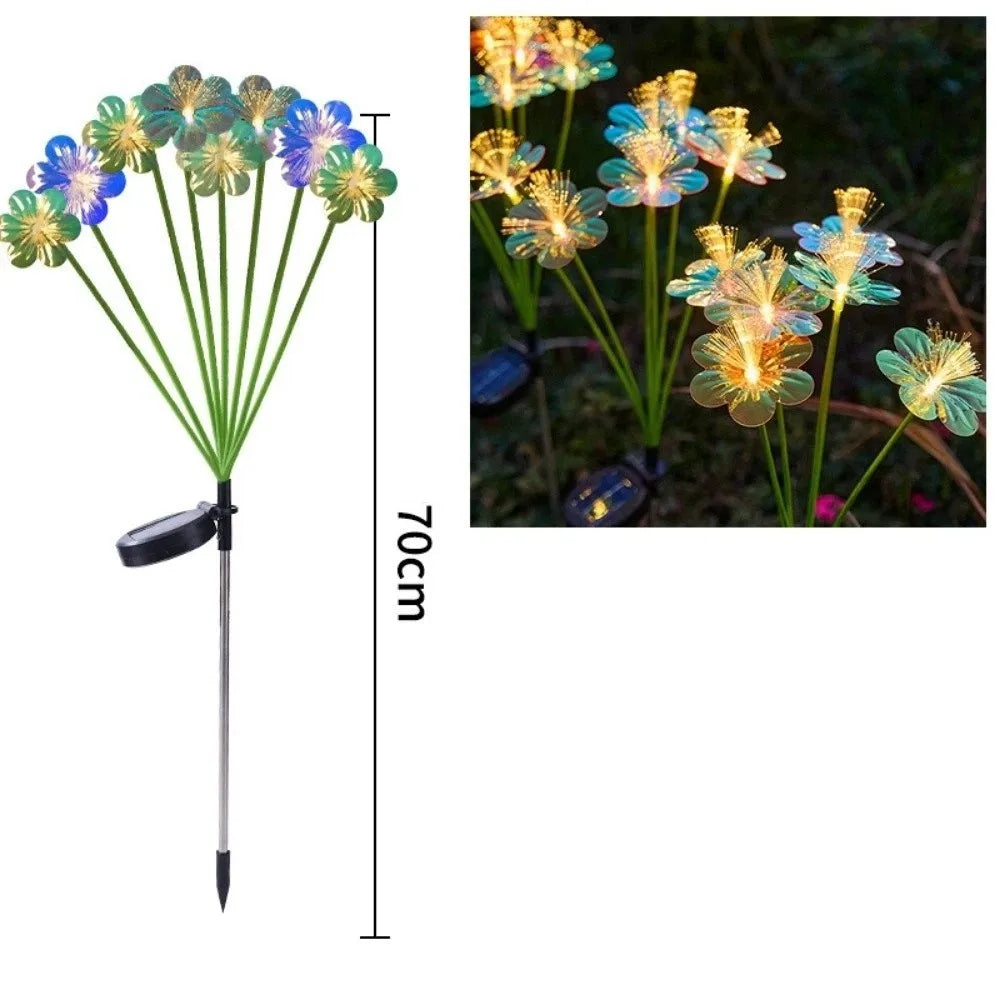 Solar Fiber Optic Flower Garden Stake Light | Waterproof 6/8 Head