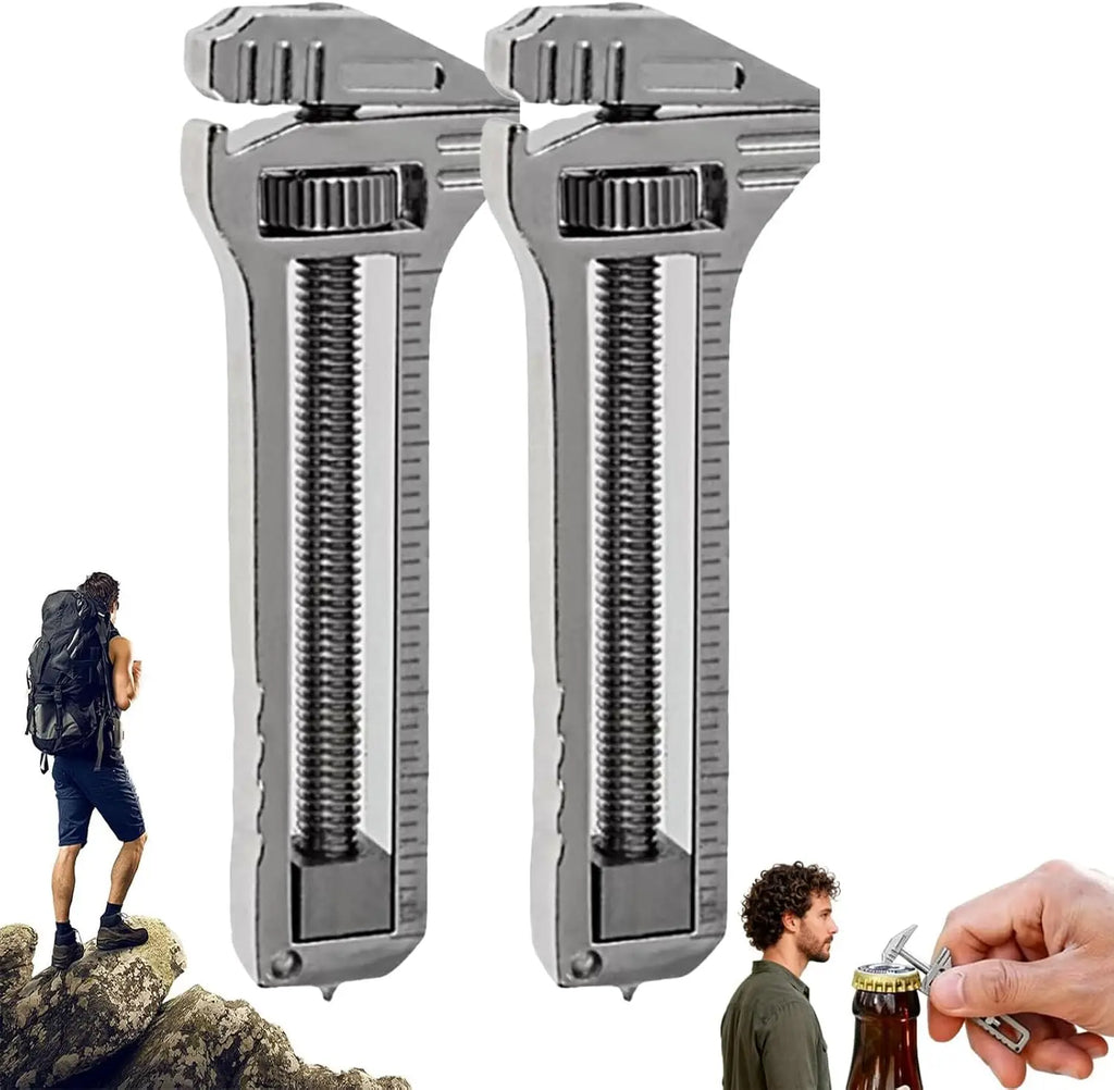 Bottle Opener Compact Titanium Alloy Mini Wrench Pocket Portable Multitool Tools For Outdoor Hiking Camping Outdoor Small Tools Oasis Select 2PCS